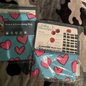 2 large Itzy Ritzy heart “snack everything bags”